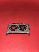 Antique German Dollhouse Metal Tabletop Gas Stove Miniature 1.5x2.5” Kitchen