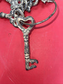 7 CAST IRON JAIL Keys House RUSTIC WESTERN CHURCH Key Ring Lock SKELETON Prop *