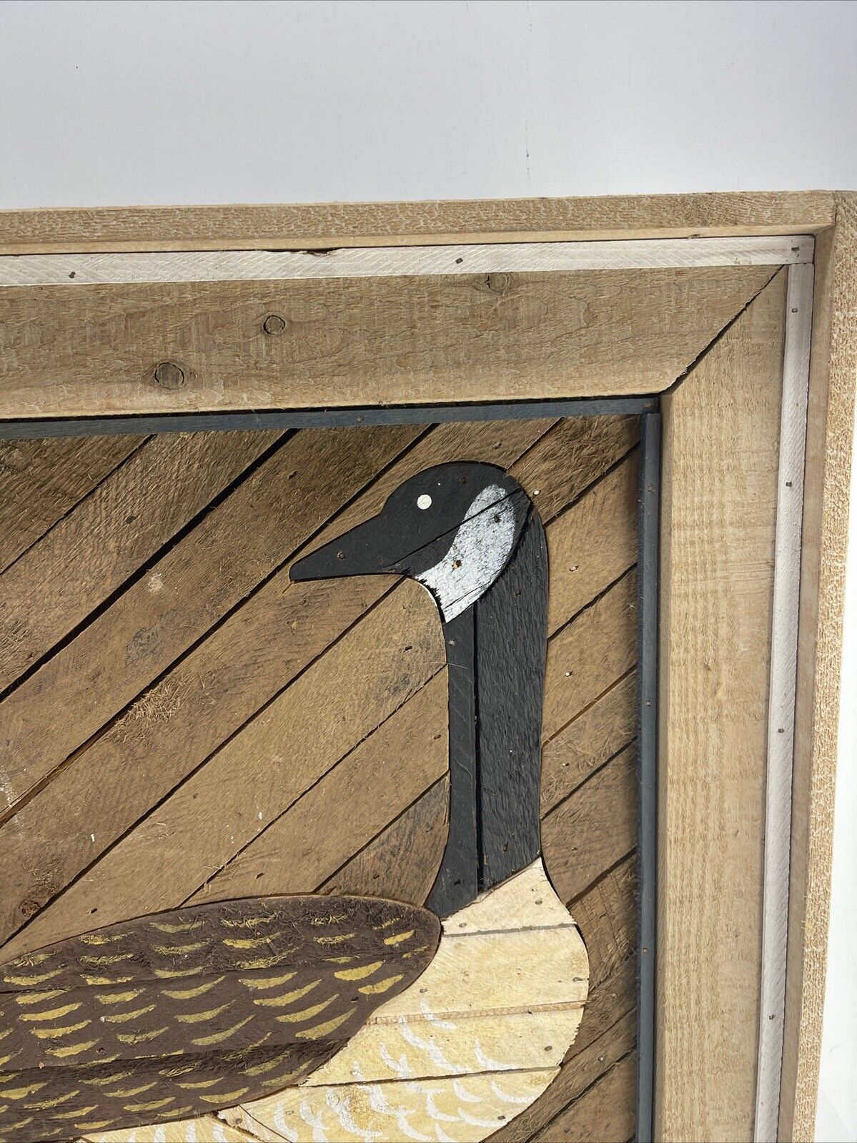 DEGROOT Theodore Wood Lath Candian Goose Folk Wall Art Rustic Large 25 x 25"