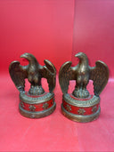 Pair of Patriotic JFK Reproduction Bronze Eagle Bookends (Damage)