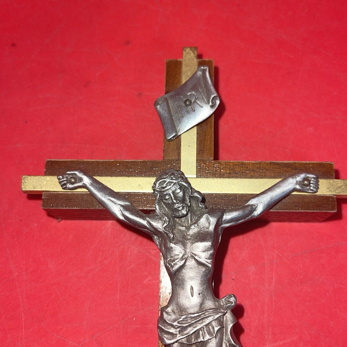 Vintage Wooden Christian Crosses Last Rites, Old Wooden Tin Jesus Lot 4 (Damage)