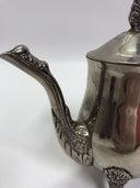 Antique Silverplate Coffee/Tea Pot Footed Hinged Lid - Pretty