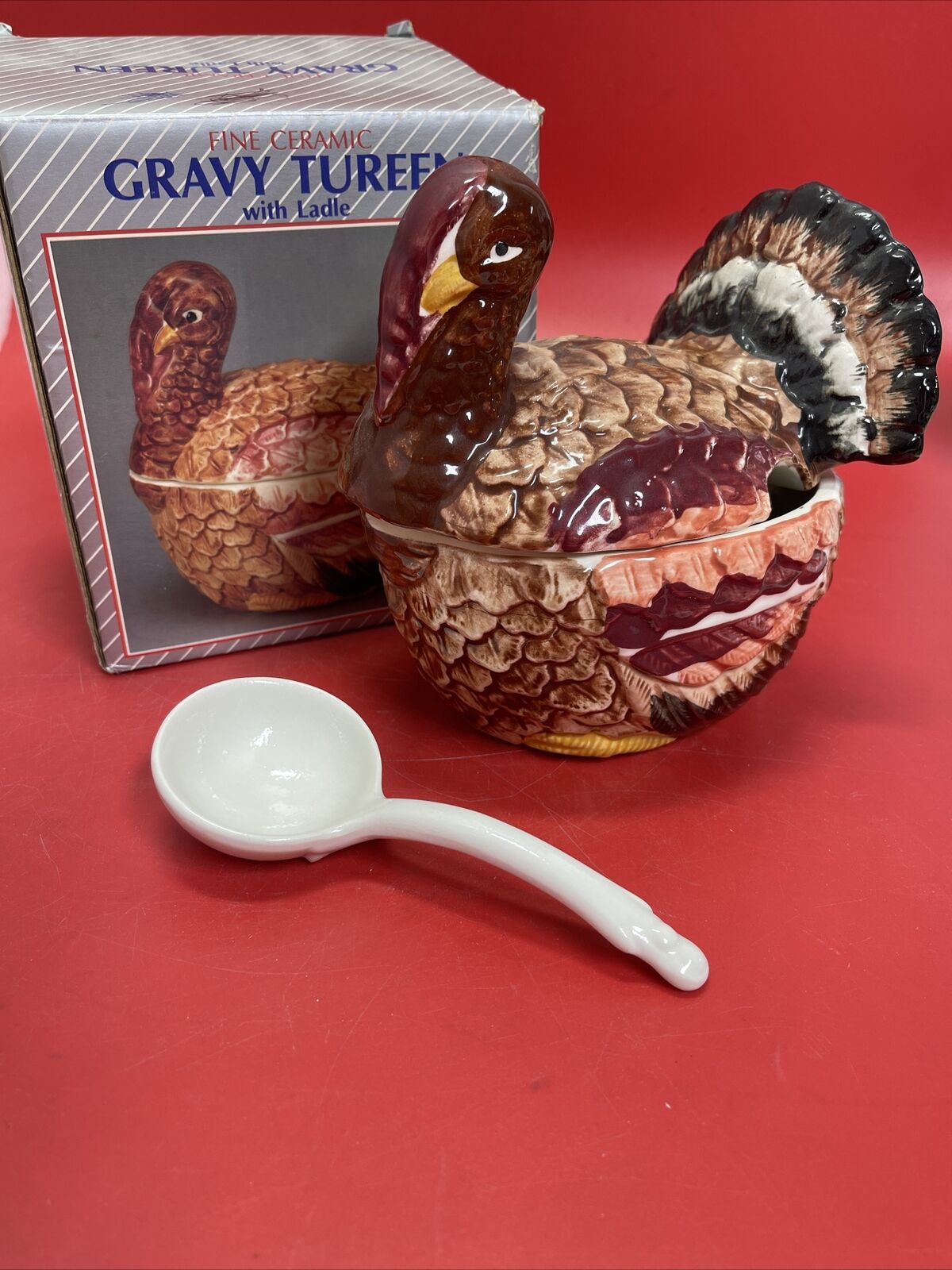 Vintage Ceramic Turkey Covered Dish