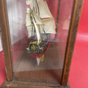 Vintage Model Ship ,,Captain Kidd’’ In a Wooden Frame & Glass