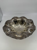 Silverplate Footed Bowl Scalloped Serving Dish