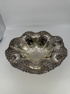 Silverplate Footed Bowl Scalloped Serving Dish