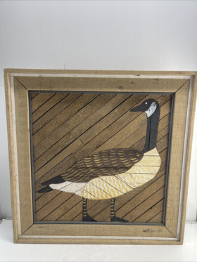 DEGROOT Theodore Wood Lath Candian Goose Folk Wall Art Rustic Large 25 x 25"
