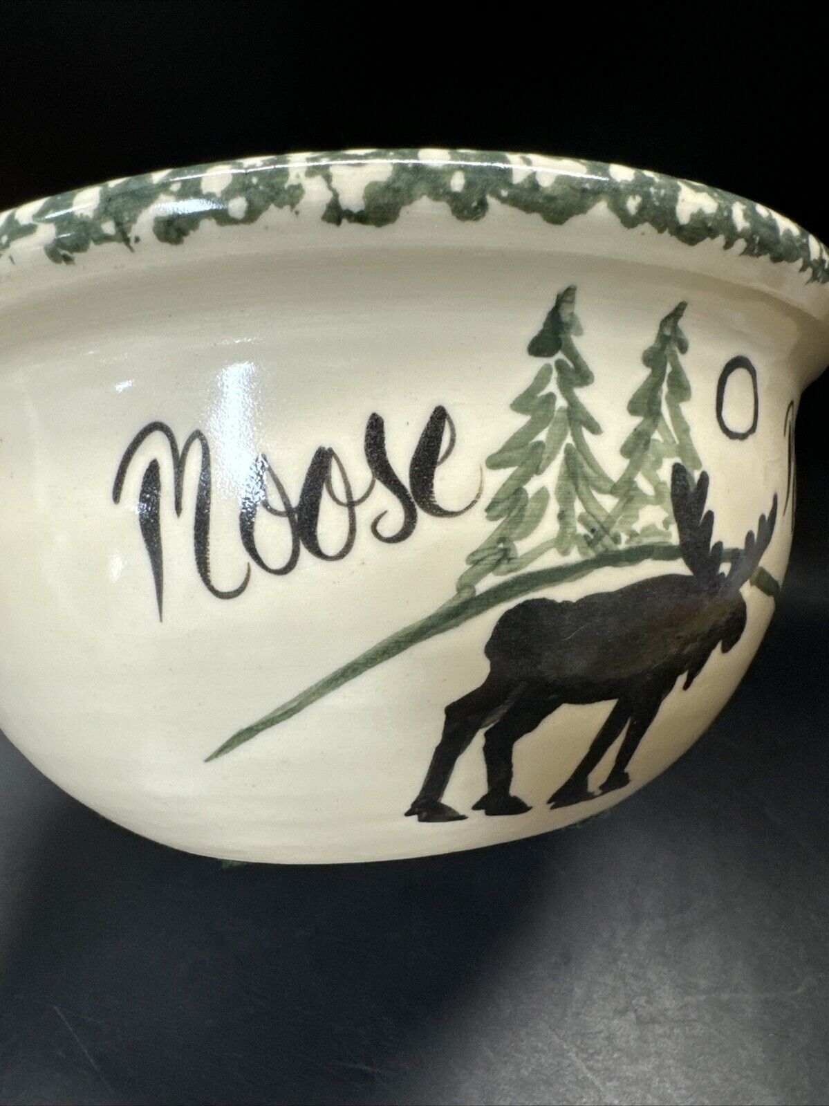 Vintage Pottery Bowl MOOSE MUNCH