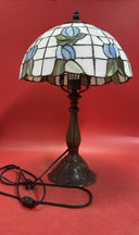 Baroque Mini Blossom Pattern Table Lamp Traditional Stained Glass Tiffany Light