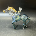 Vintage Hand Blown Glass Horse Perfume Bottles/ Lot Of 3