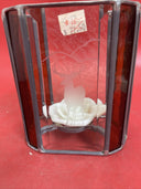 Vintage Candlestick, stained glass, 6 inches high, handmade