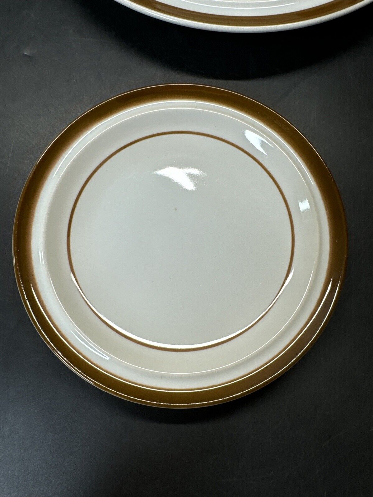 Vintage MSI Brown Monterrey 7 Bread & Butter Plates 6 1/4 in And 1 Dinner 10.5in