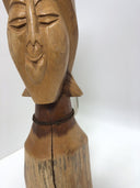 Vintage Folk Art Hand Carved Wood Woman Ethnic