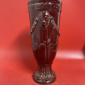 Hosley TM Potterie, Mid Century/Vintage Large Vase Art, Maroon Red, Heavy Glazed