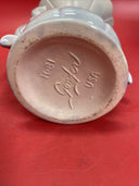 Vintage Gonder Art Pottery Vase Aqua/Teal H-81 9"Tall
