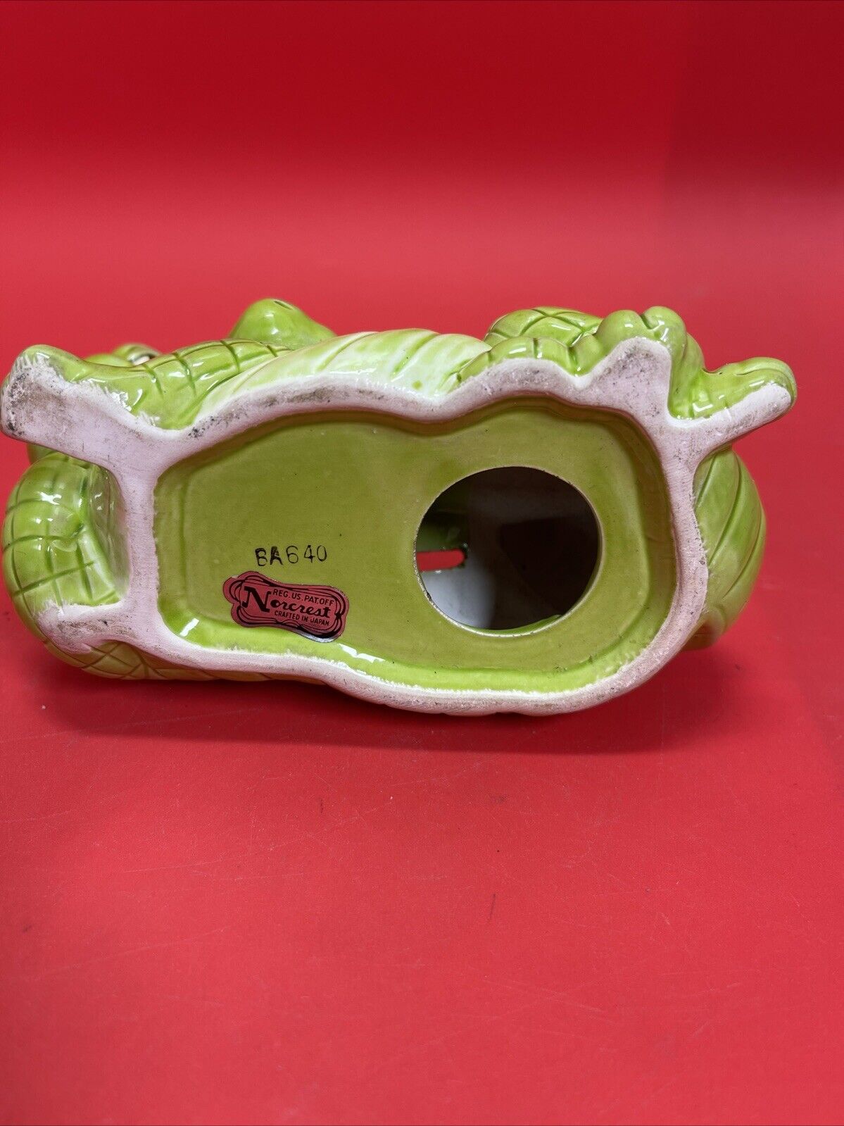 Vintage porcelain alligator coin bank hand crafted made in Japan 