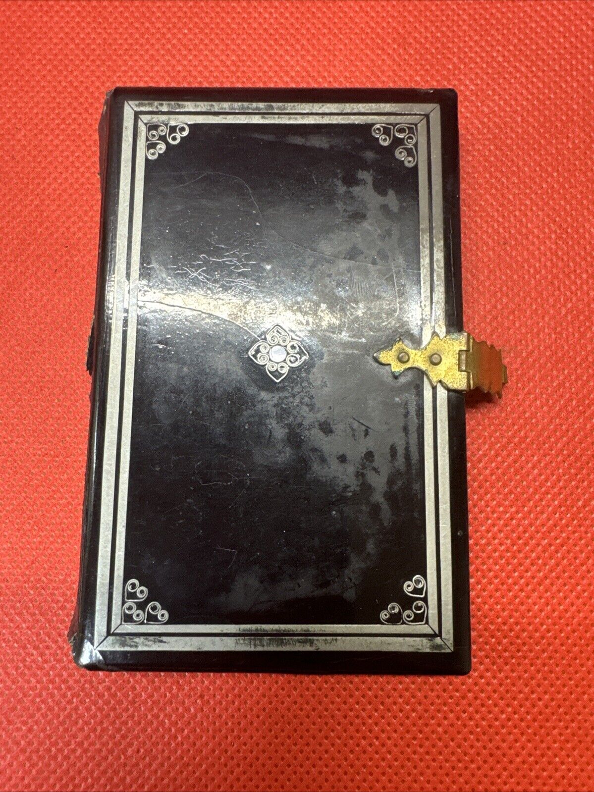 Antique Visiting Card Case with Inlay and Gilt Trim