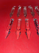 13 Vintage Clear Crystal Glass  Cut Spear Prisms  Lamp Parts 4” #7