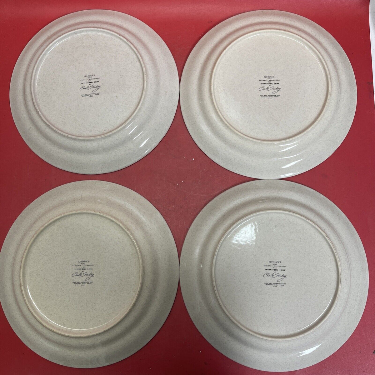 VTG Sundance International China Stoneware Dinner Plates Japan 10.75"  Set Of 4