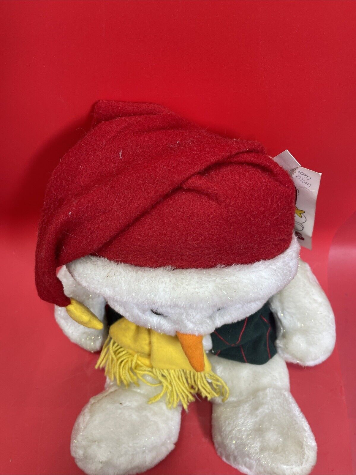 Holiday Snowman White Plush International Bazaar w/ Hat Scarf Vest 18" 