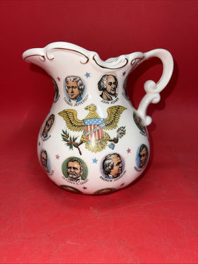 Vintage 1965 Chadwick-Miller Importers US Presidents Pitcher, Japan 5.5” Tall