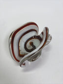 MURANO GLASS GEODE FREEFORM SMOKE AND CLEAR BOWl