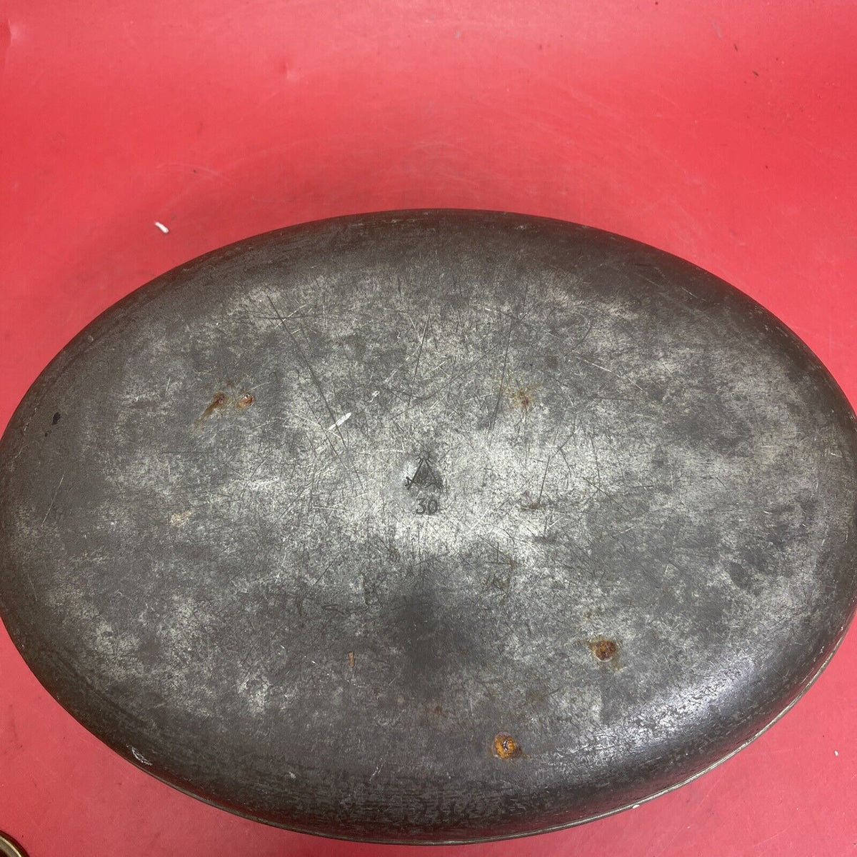 Antique Brass and Copper Bed Warmer -  Hot Water Bottle - Oval 11 1/2”