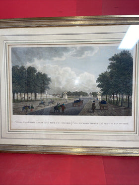 Paris Place de la Concorde Lithograph Print by Richard Phillips 1803