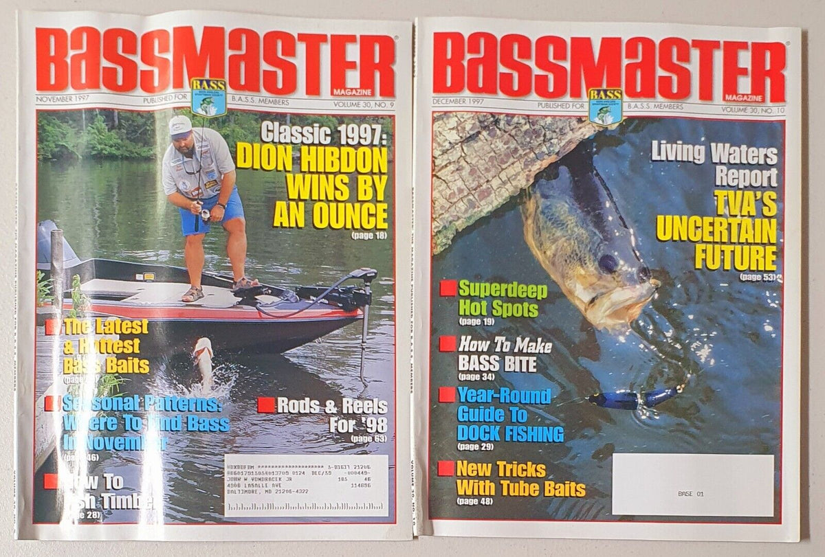 Bass Master magazine Lot of 10 Jan-Dec (1997)