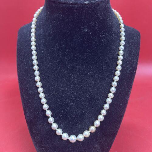 Pearls Necklace Silver Clasp. Costume Jewelry.