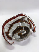 MURANO GLASS GEODE FREEFORM SMOKE AND CLEAR BOWl