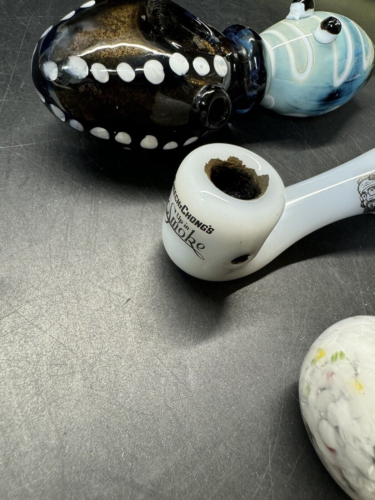 Glass Tobacco Smoking Pipes/ Lot Of 3