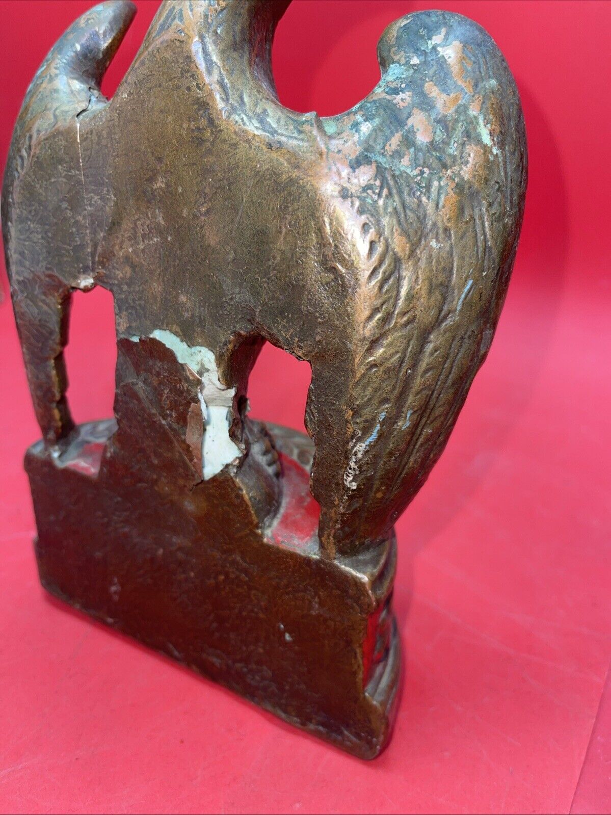 Pair of Patriotic JFK Reproduction Bronze Eagle Bookends (Damage)