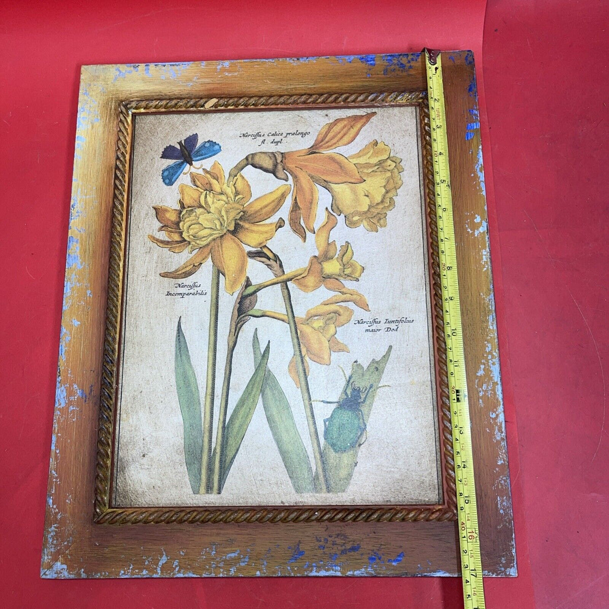 DANACO Floral Art Piece Handfinished By Florentine Artisan Italy Print 17”x14”