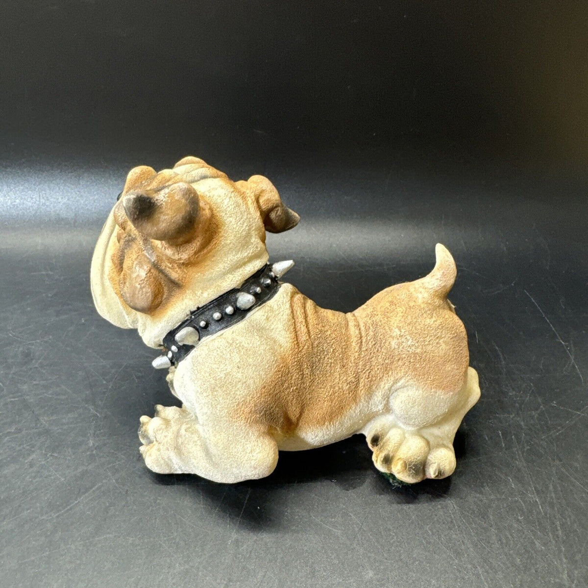Bulldog Figurine with Spike Collar 4.5"/ Set Of 2