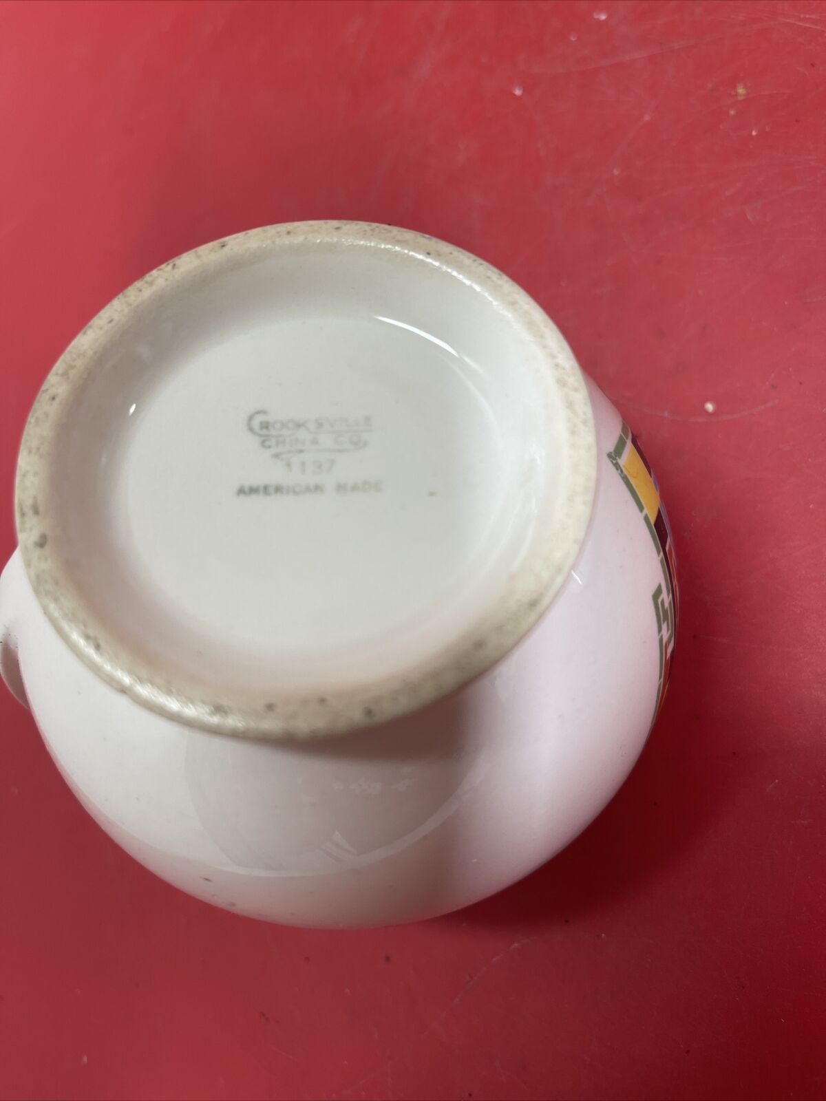 Vintage Set 2  Crooksville China Co. Petit Point Sugar Bowl & Creamer