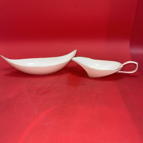 LENOX SAUCE AND OBLONG DISH, LIGHT PINK