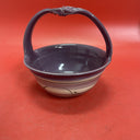 Ceramic basket with handle