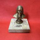 Vintage Liszt Bust 2.5” Classical Music Connemara Marble Solid Brass Irish Made