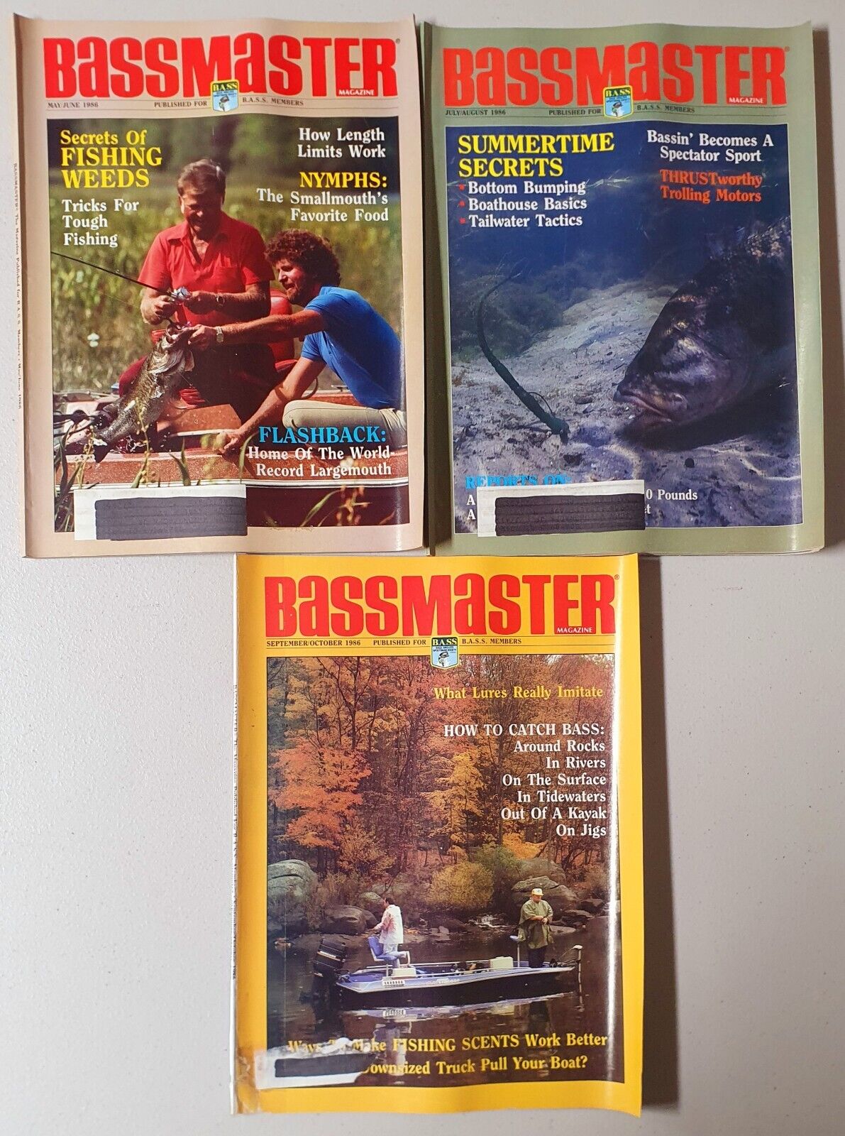 Bass Master Magazinet Lot of 9 Jan-Dec. (1986)