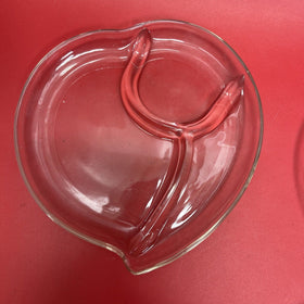 Vintage Peach Fruit Shape Clear Glass Snack/Sauce Dishes ~ Set of 8