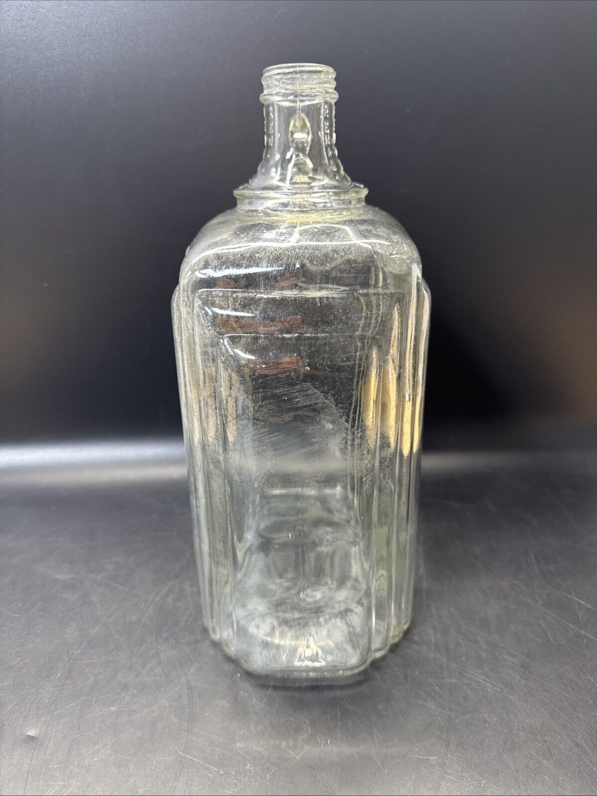 Vintage One Gallon Renault Art Deco Bottle Finger Loop Handle