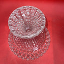 Imperial Glass Lace Edge Diamond Cut Base Pedestal Bowl