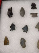 Native American Artifacts Lot 18 w/ Frame Arrowheads Collection 12”x8” Frame #3