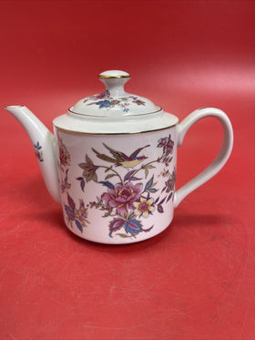 Beautiful Takahashi Japanese Porcelain Birds Floral  Teapot Tea Pot MCM