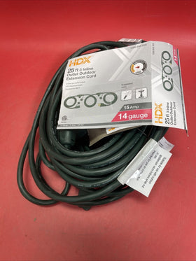 HDX Home Depot 25ft 14 Gauge 3 Inline Outlet Outdoor Extension Cord Green Lot 2