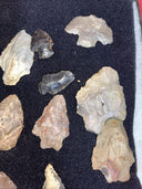 Native American Artifacts Lot 28 w/ Frame Arrowheads Collection 12”x8” Frame