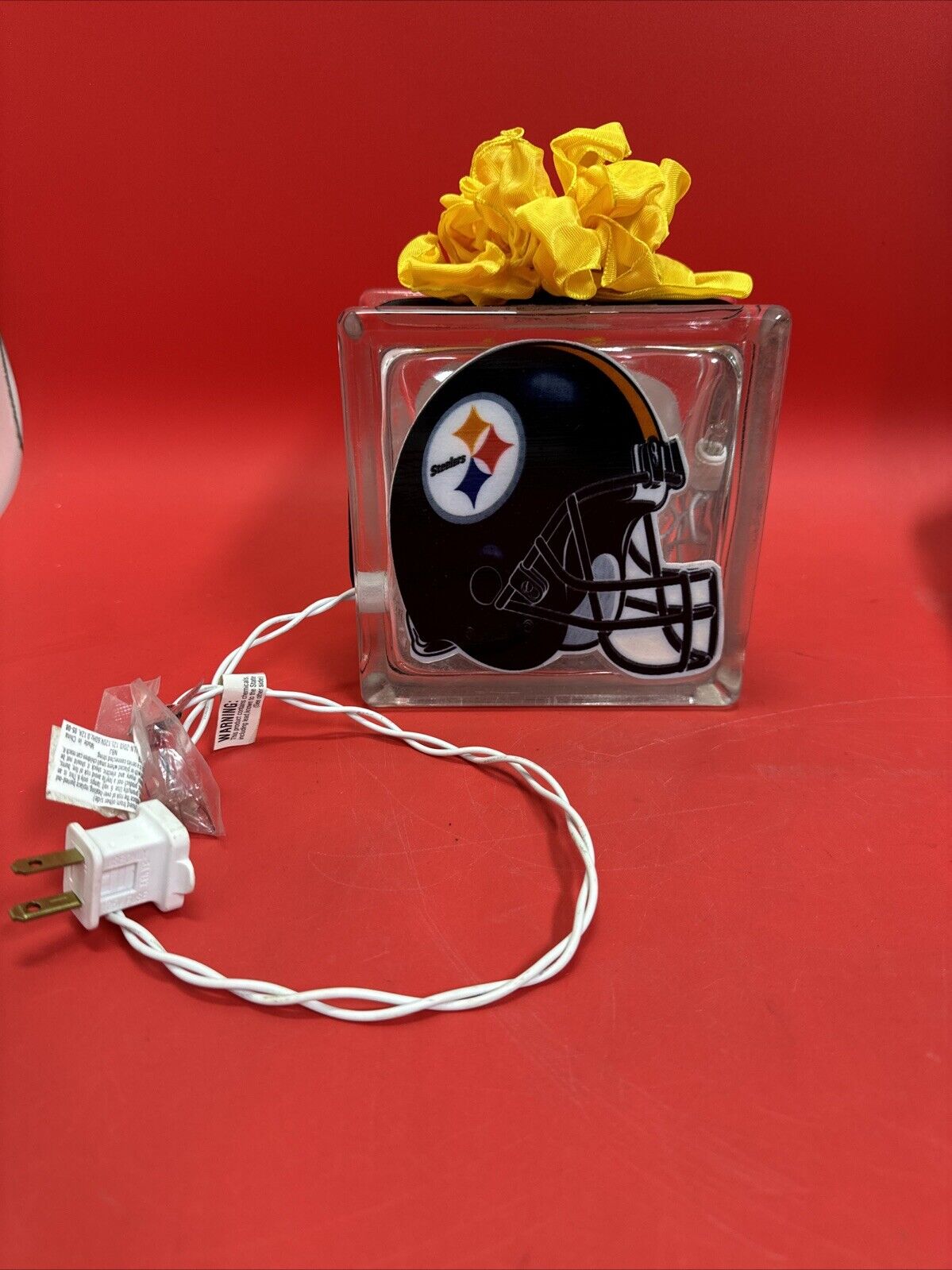 Pittsburgh Steelers Helmet Lighted Glass Block