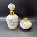 Vintage Perfume Bottles With Floral Design/ Lot Of 2