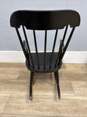 Vintage Nichols and Stone Child's Boston Rocker Stenciled Black Chair Hitchcock